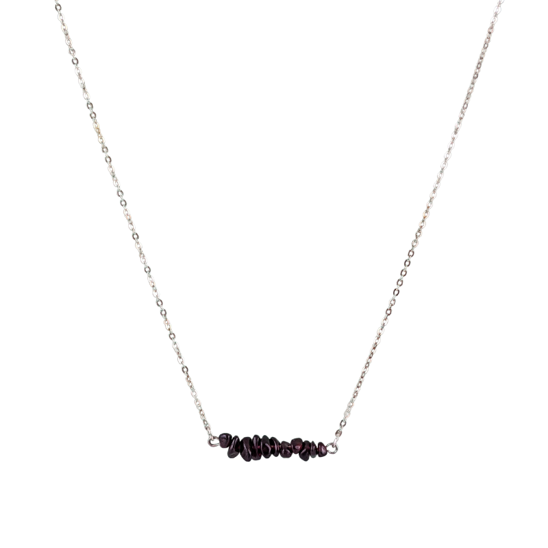 Garnet Bar Necklace
