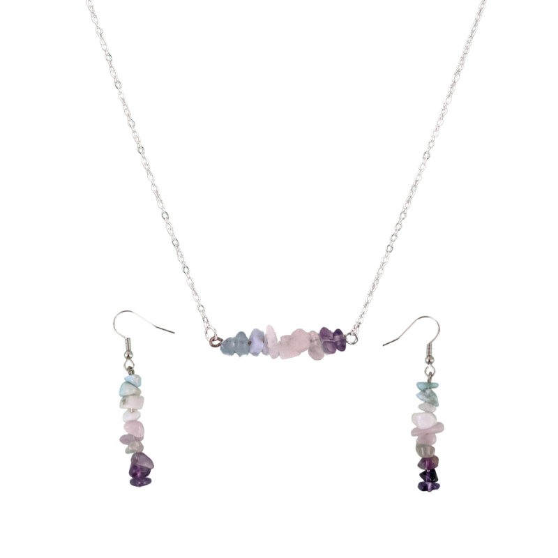 Pisces Bar Necklace and Dangle Earrings Set