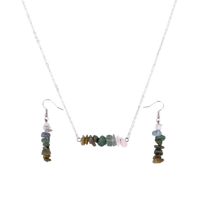 Taurus Bar Necklace and Dangle Earrings Set