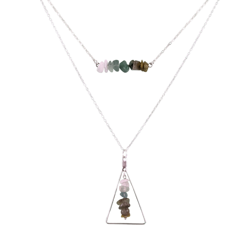 Taurus Bar and Triangle Pendant Necklace Set