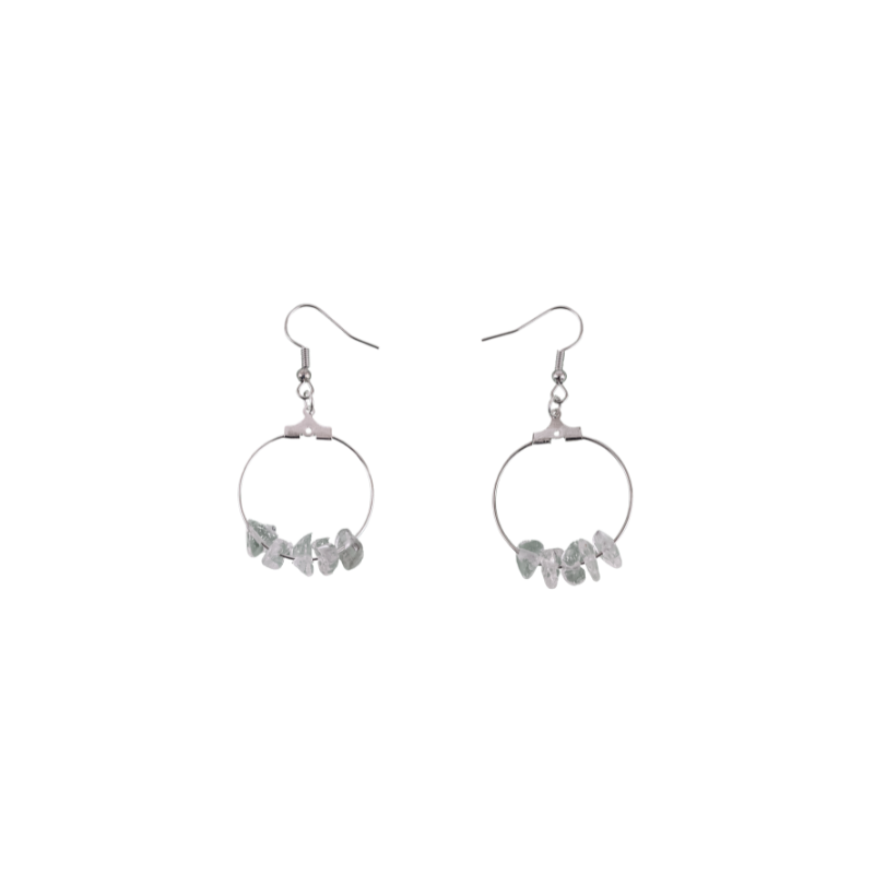 Crystal Quartz Circle Hoop Earrings