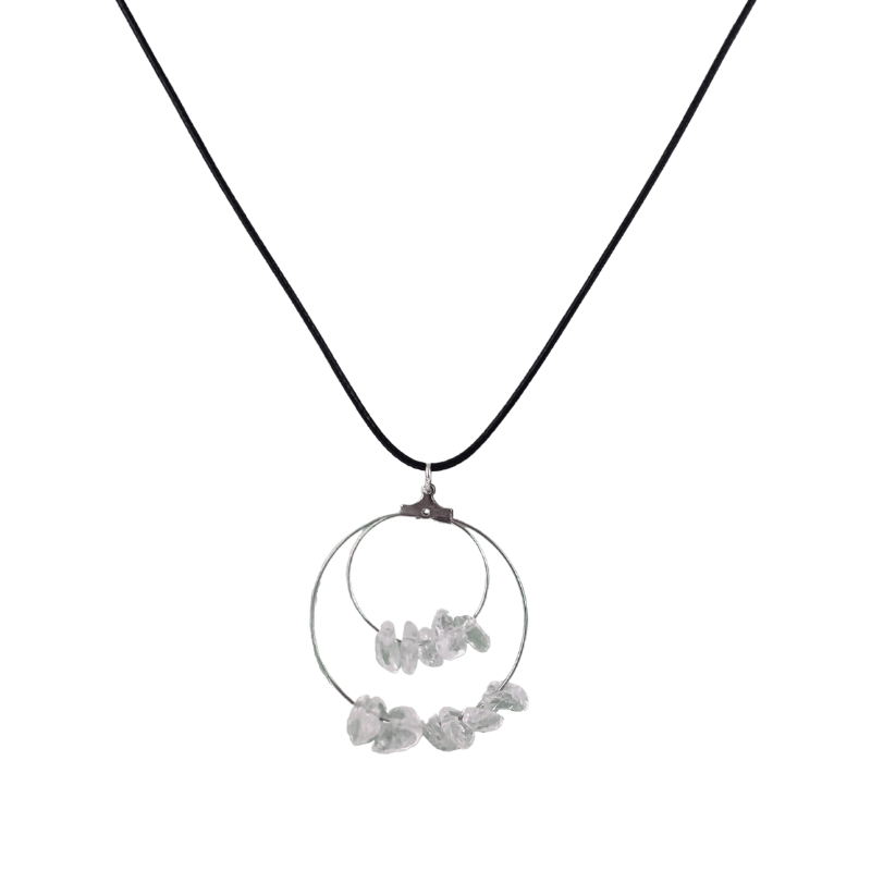 Crystal Quartz Double Circle Pendant