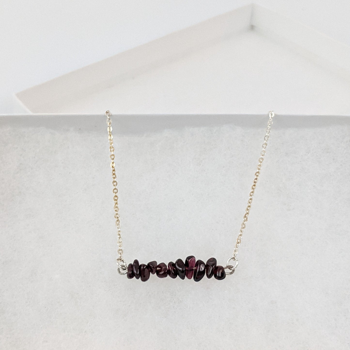 Garnet Bar Necklace