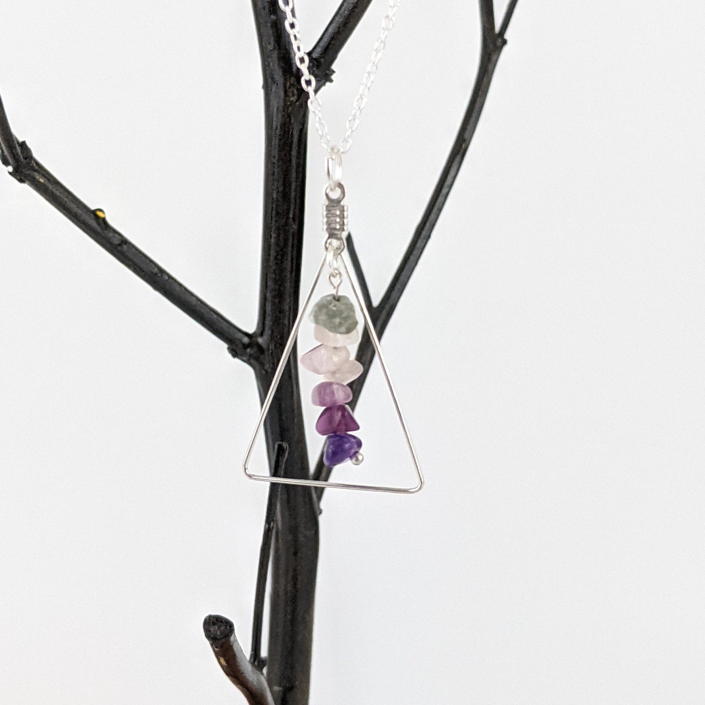Good Vibes: Protection and Peace Bar and Triangle Necklace Set
