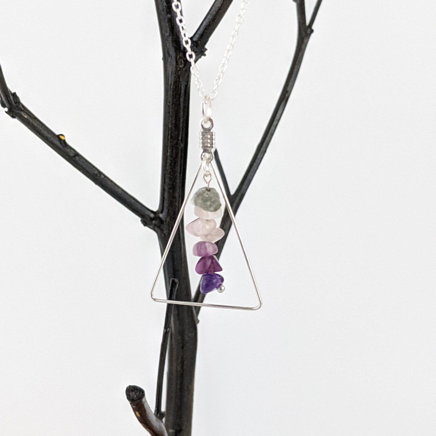 Good Vibes: Protection and Peace Triangle Pendant Necklace