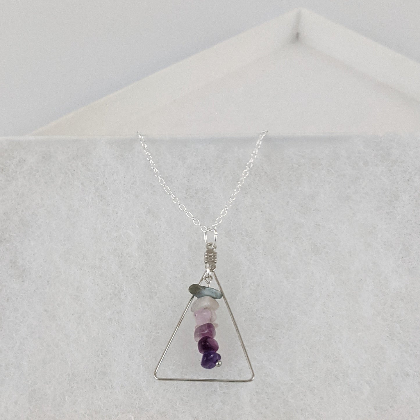 Good Vibes: Protection and Peace Triangle Pendant Necklace