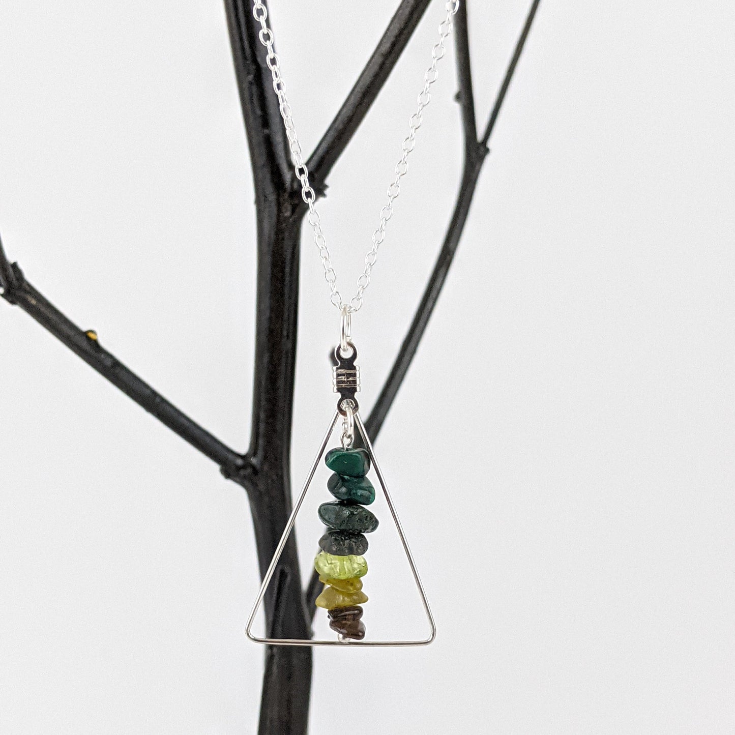 Good Vibes: Transformation and Manifestation Triangle Pendant Necklace