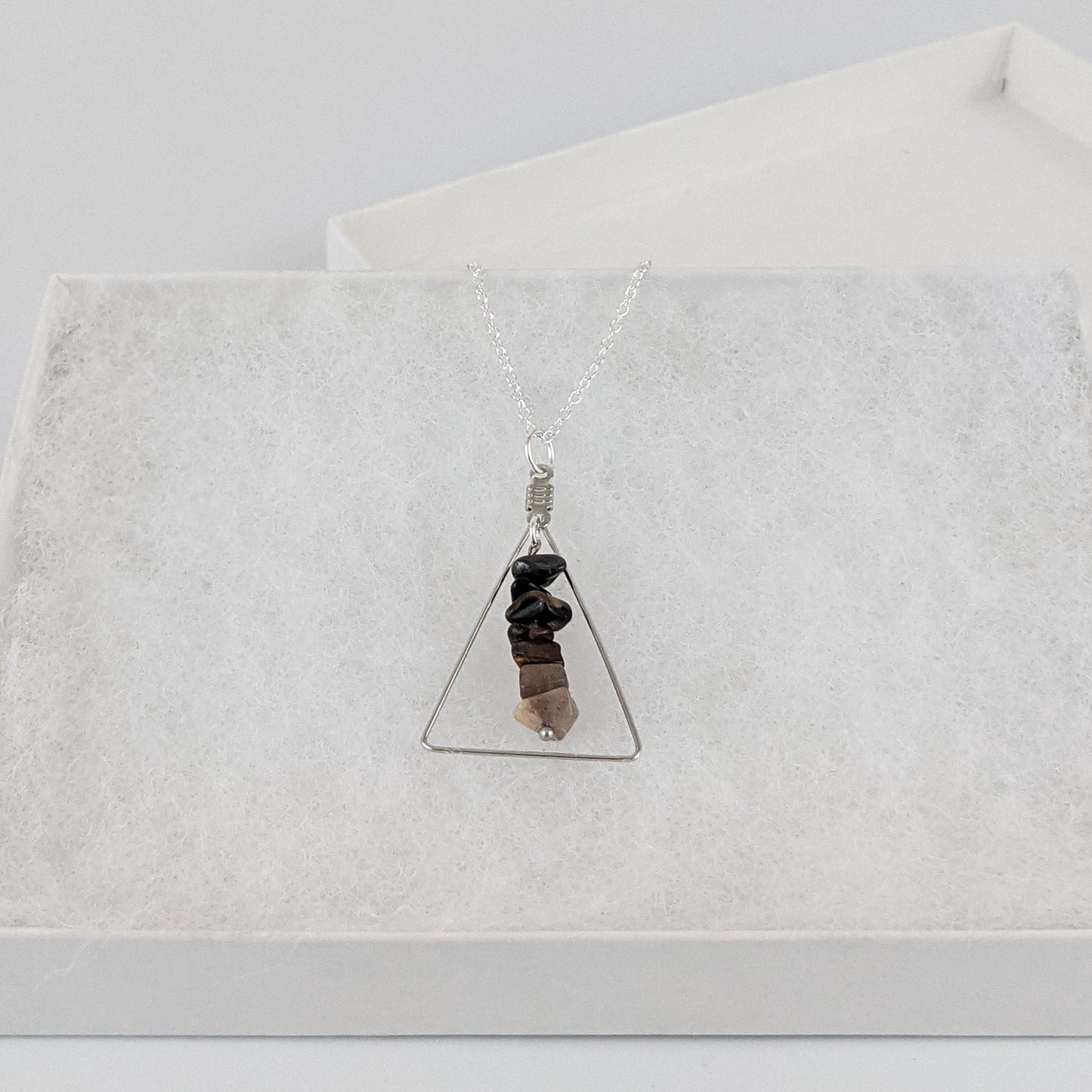 Good Vibes: Focus and Ambition Triangle Pendant Necklace