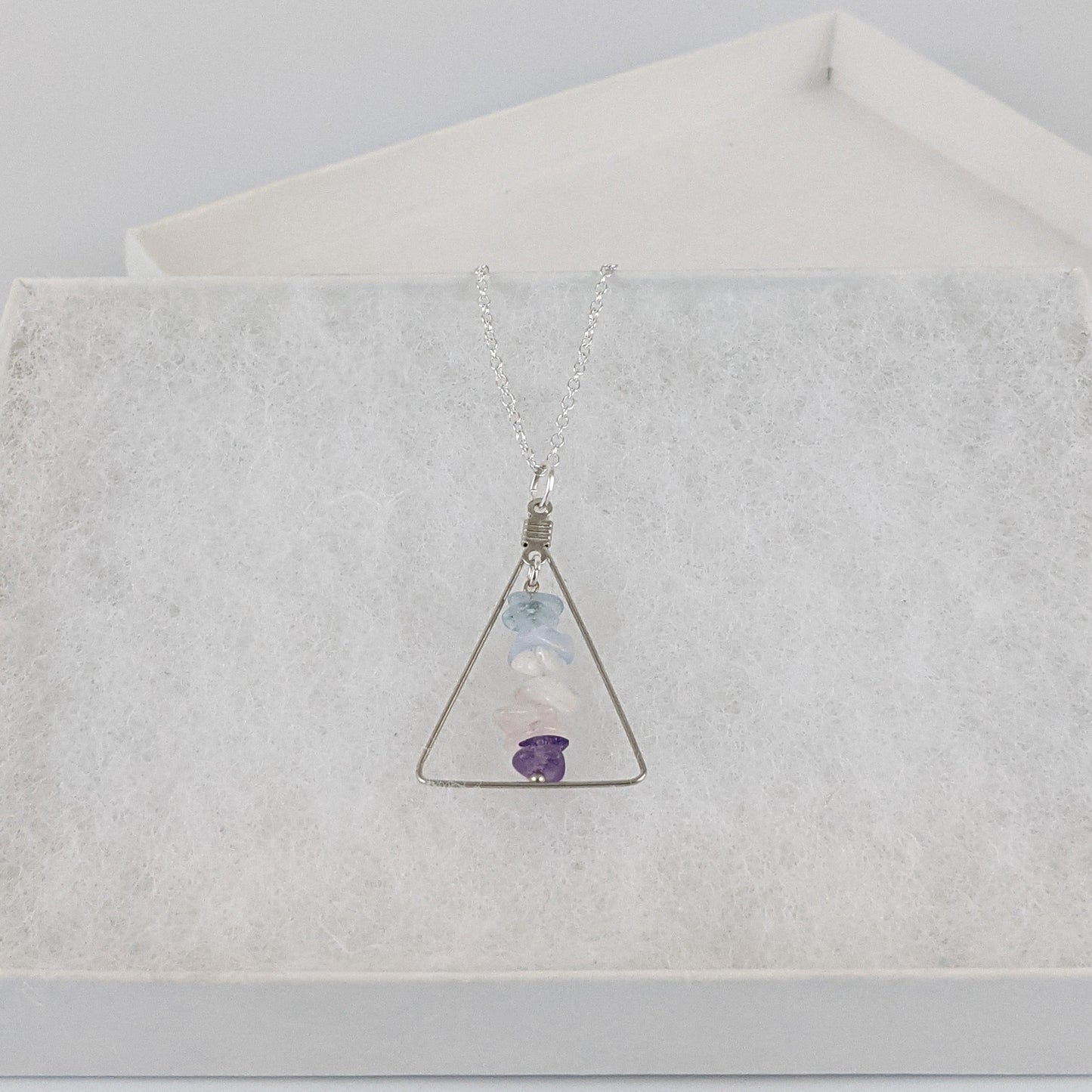 Good Vibes: Stress Relief and Calm Triangle Pendant Necklace