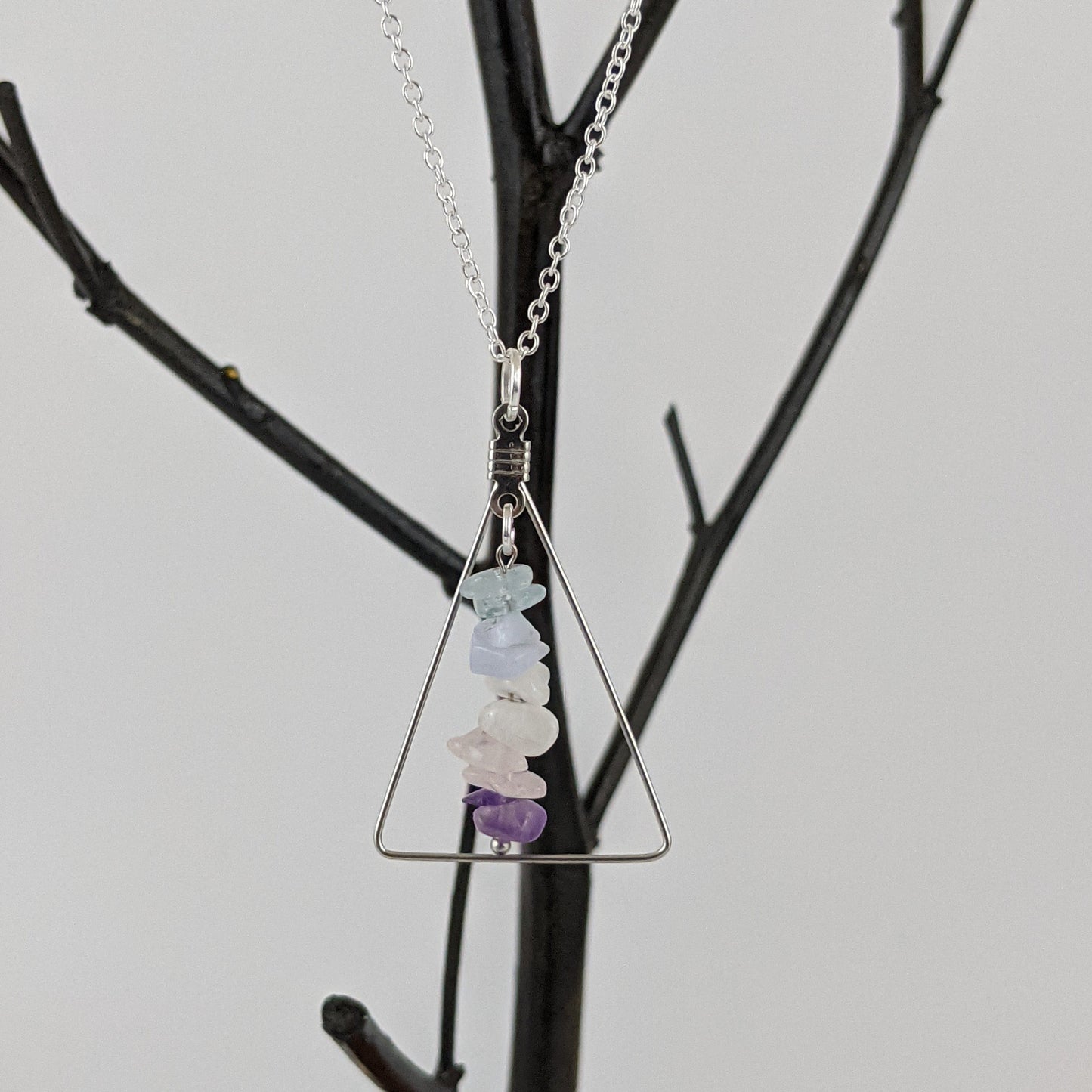 Good Vibes: Stress Relief and Calm Triangle Pendant Necklace