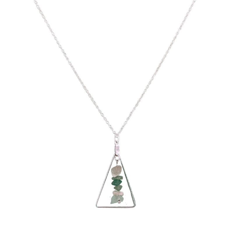 Aventurine Triangle Pendant Necklace