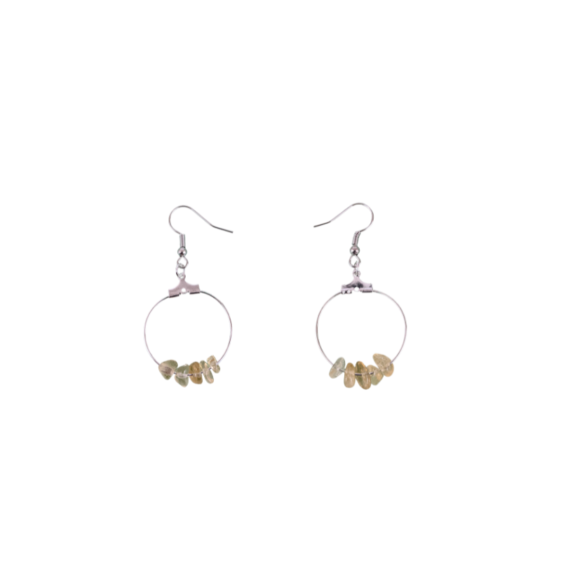 Citrine Circle Hoop Earrings