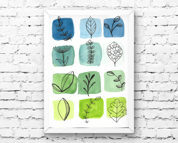 Watercolor 2056 Art Print