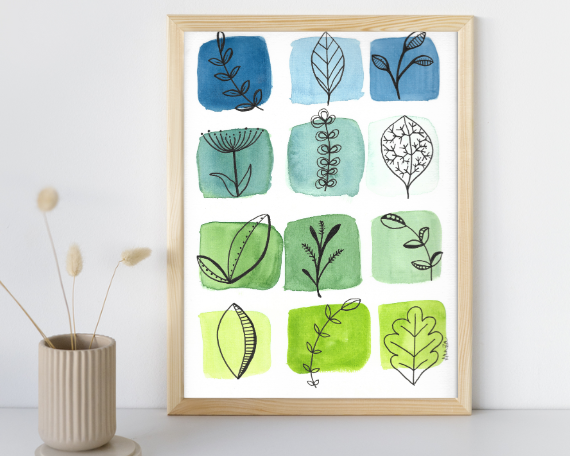 Watercolor 2056 Art Print