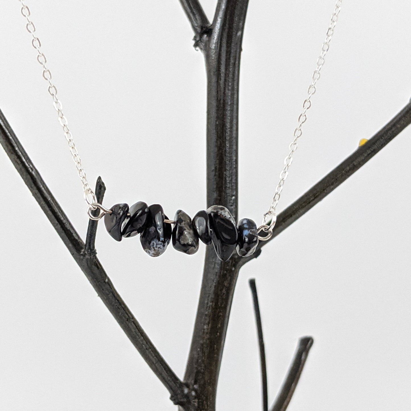 Black Agate Bar Necklace