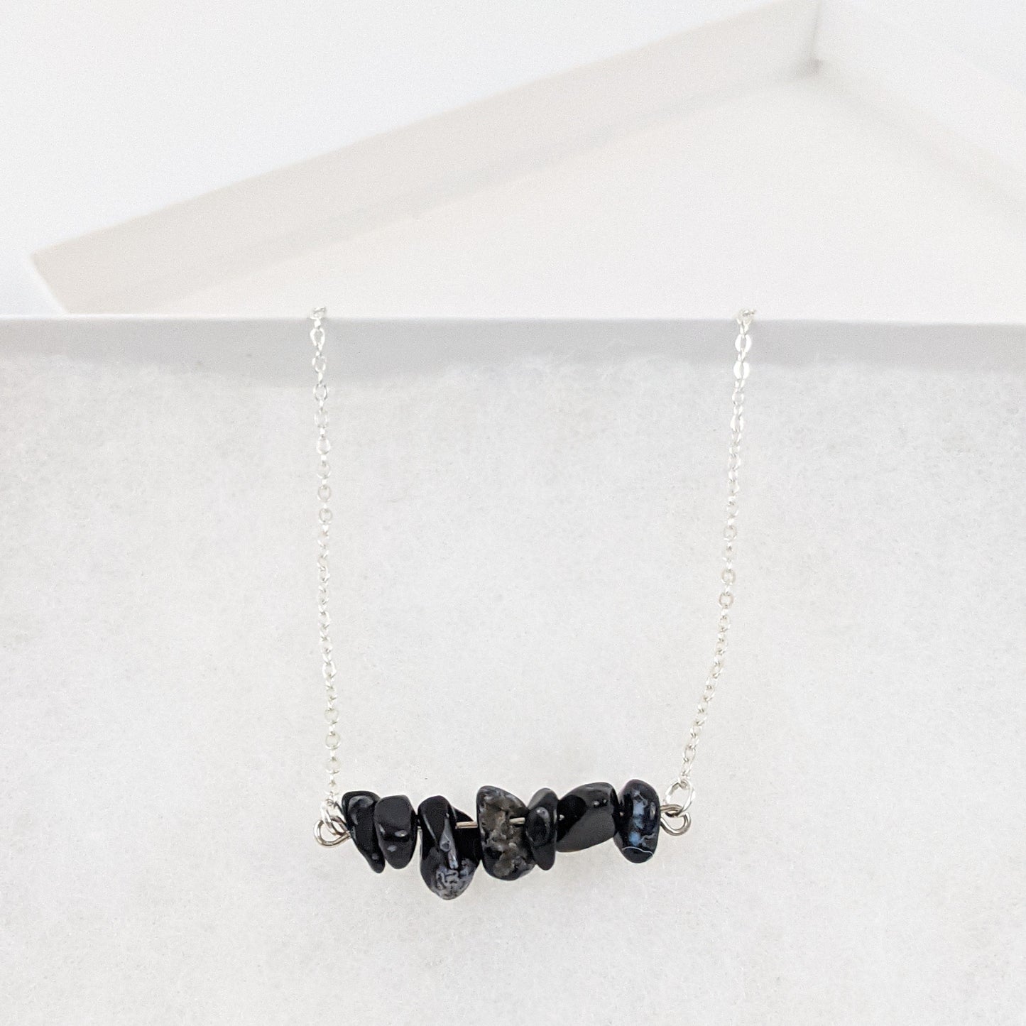 Black Agate Bar Necklace