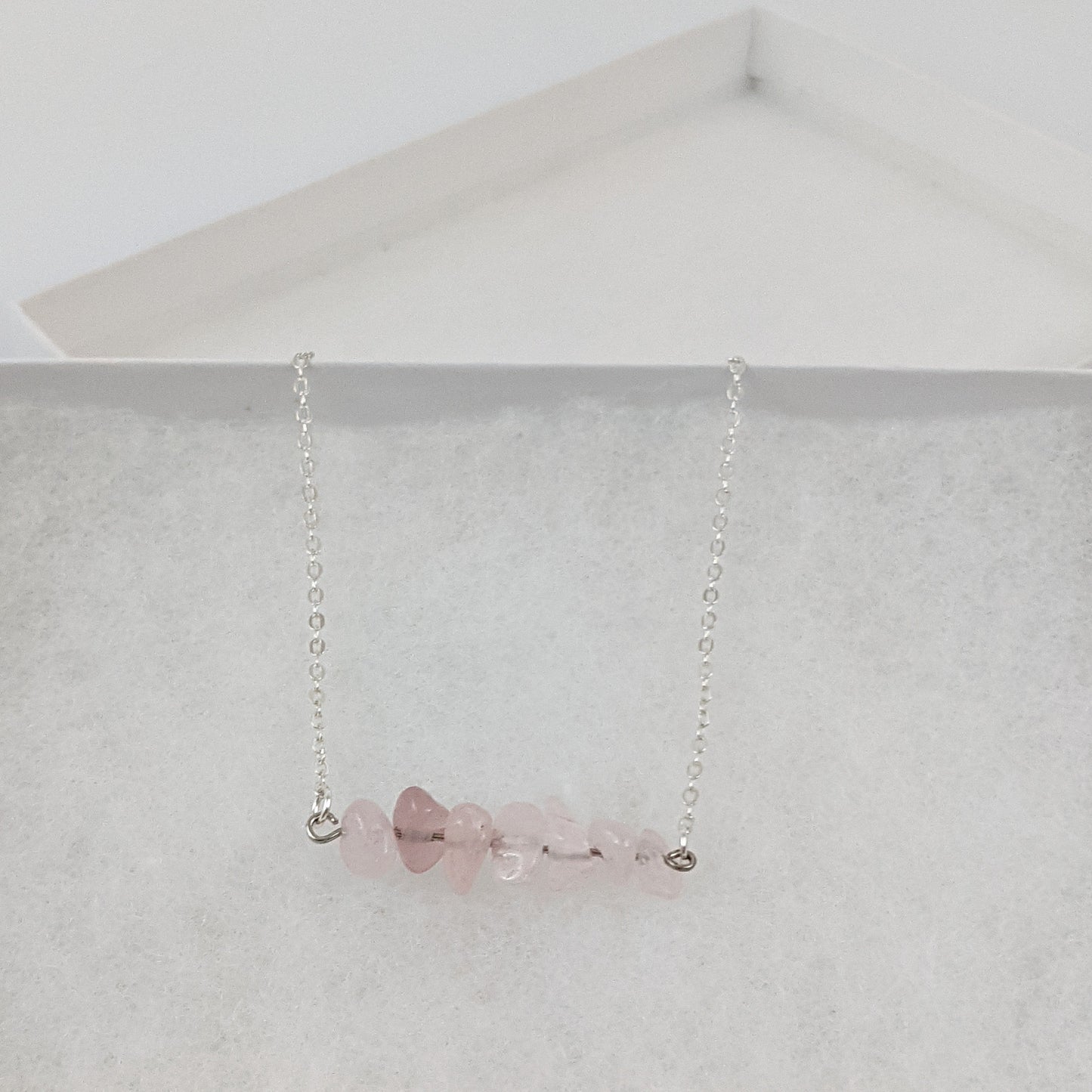 Rose Quartz Bar Necklace