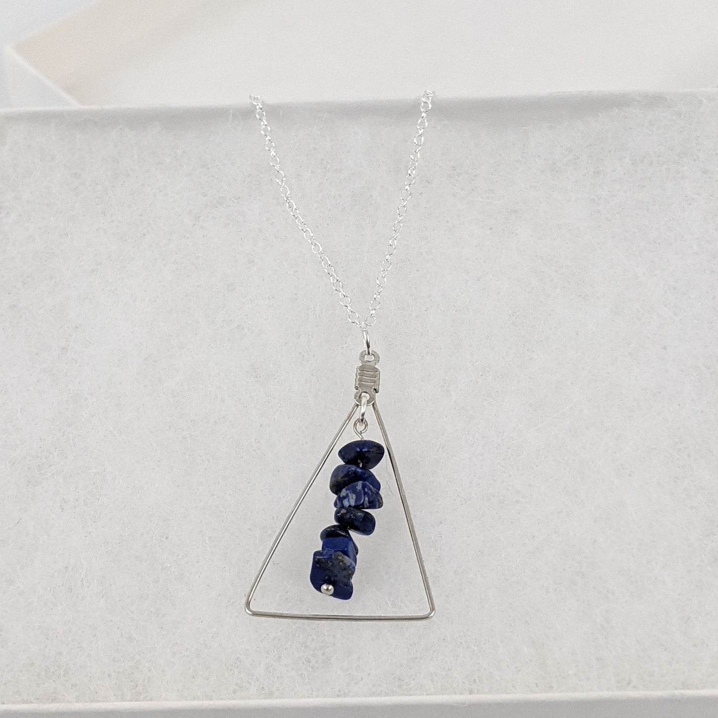Lapis Lazuli Triangle Pendant Necklace