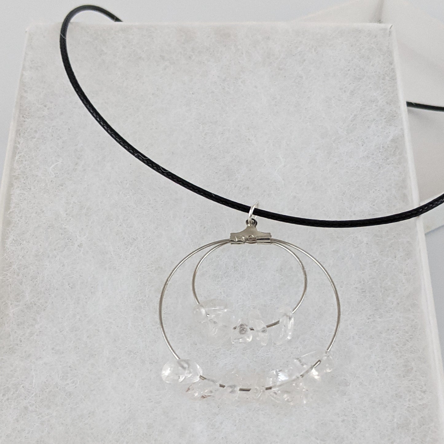 Crystal Quartz Double Circle Pendant