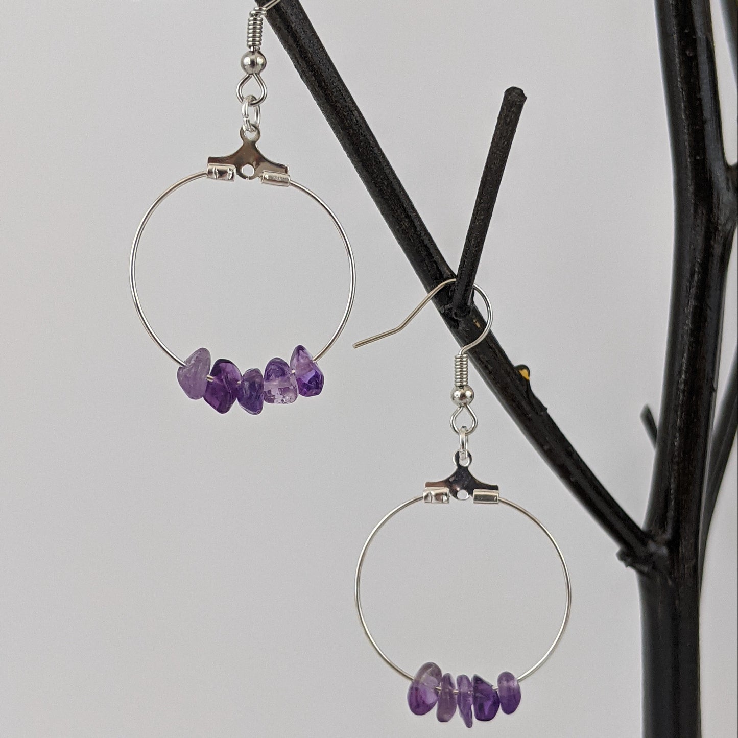 Double Circle Pendant and Circle Hoop Earrings Set