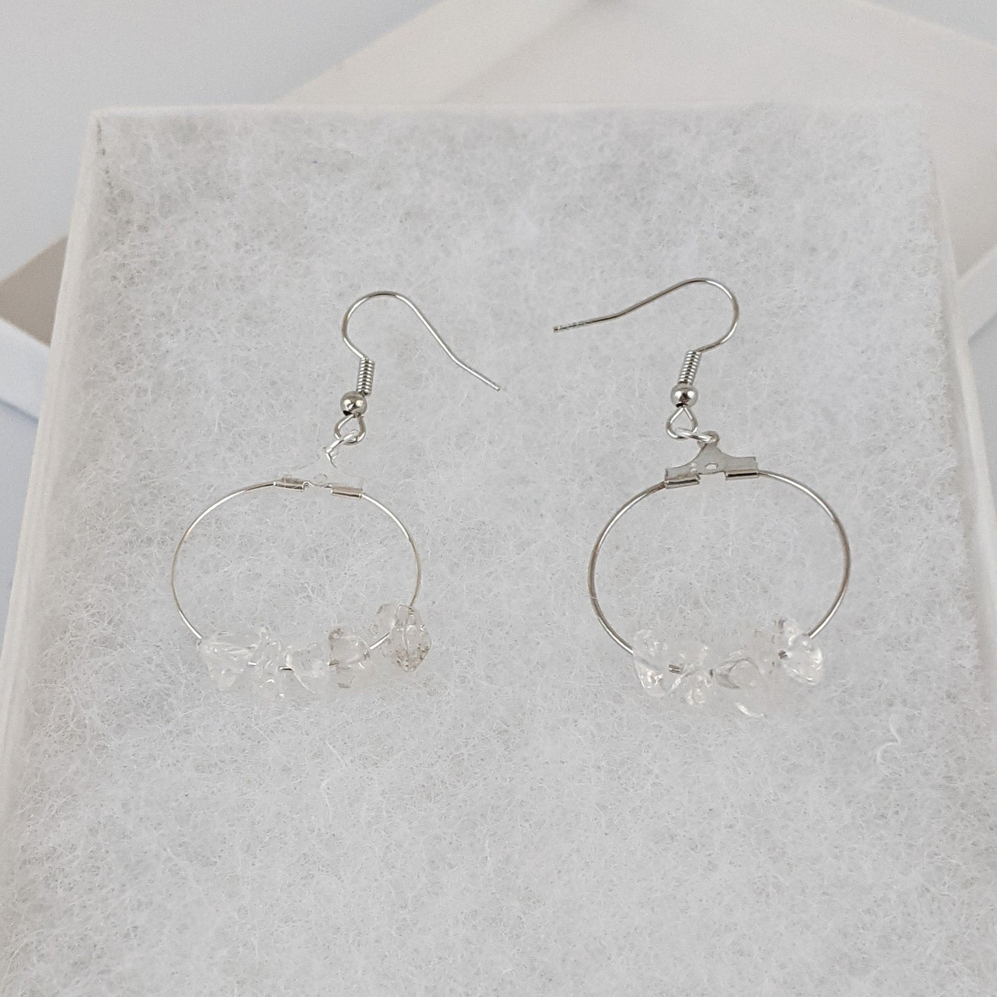 Crystal Quartz Circle Hoop Earrings
