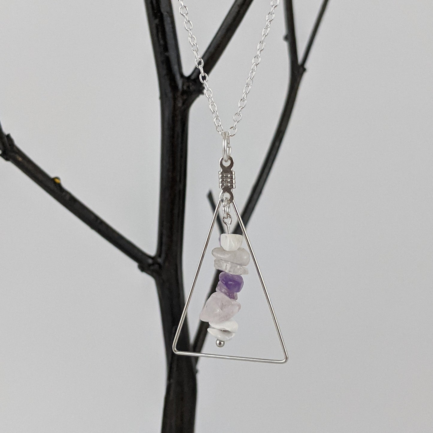 Aries Triangle Pendant and Dangle Earrings Set