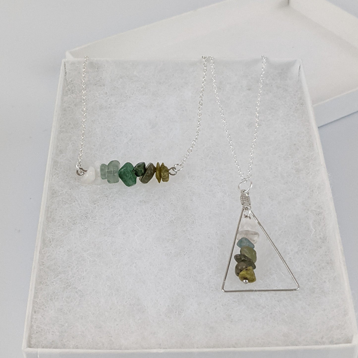 Taurus Bar and Triangle Pendant Necklace Set