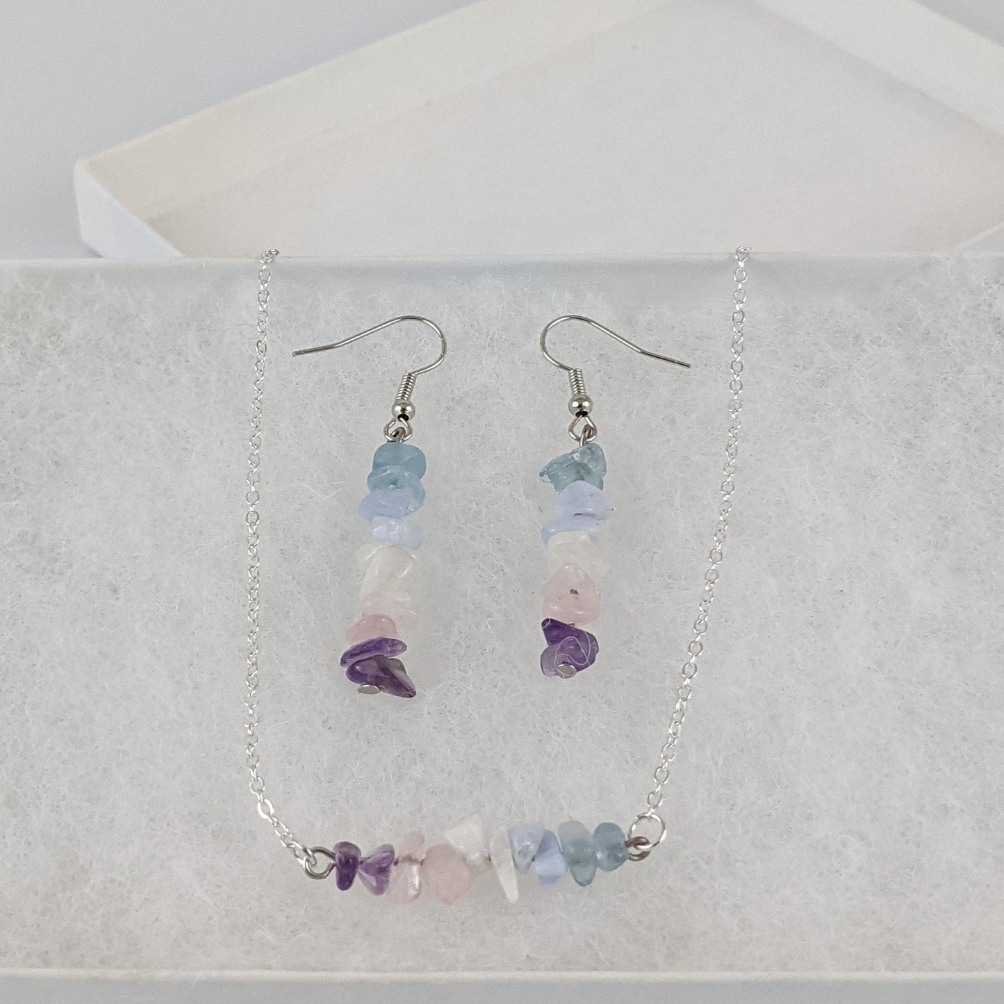 Pisces Bar Necklace and Dangle Earrings Set