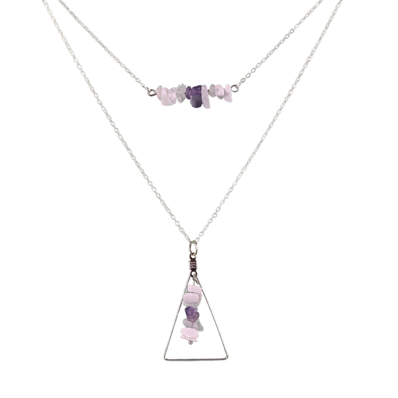 Good Vibes: Intention and Alignment Bar and Triangle Necklace Set
