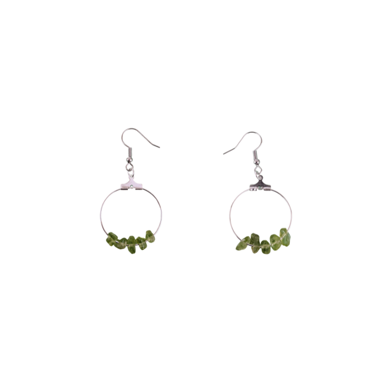Peridot Circle Hoop Earrings