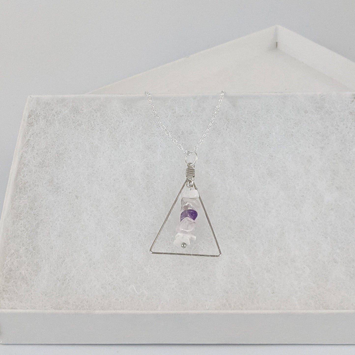 Good Vibes: Intention and Alignment Triangle Pendant Necklace
