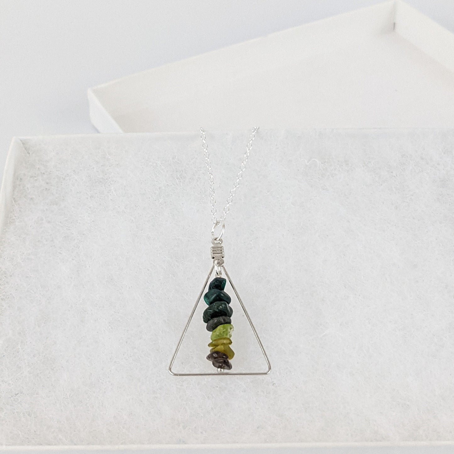 Good Vibes: Transformation and Manifestation Triangle Pendant Necklace