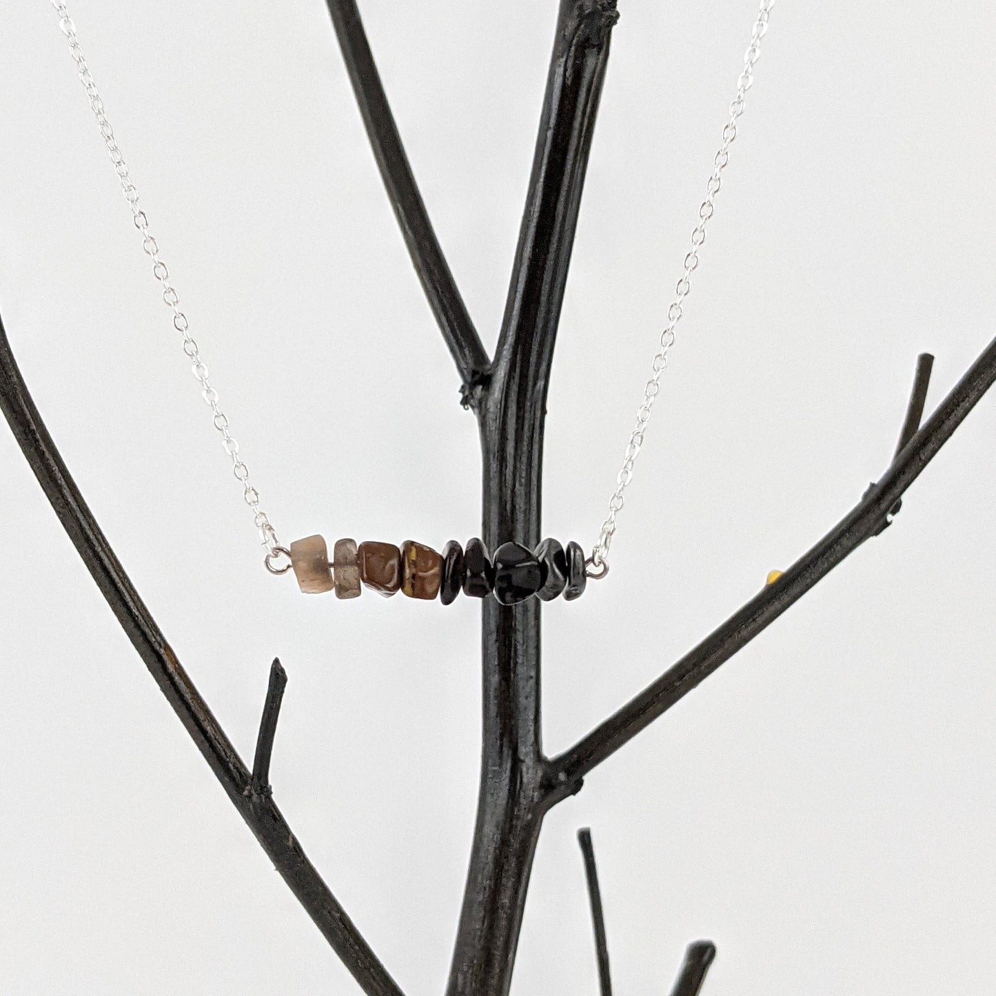 Good Vibes: Focus and Ambition Bar and Triangle Pendant Necklace Set