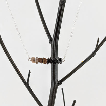 Good Vibes: Focus and Ambition Bar and Triangle Pendant Necklace Set