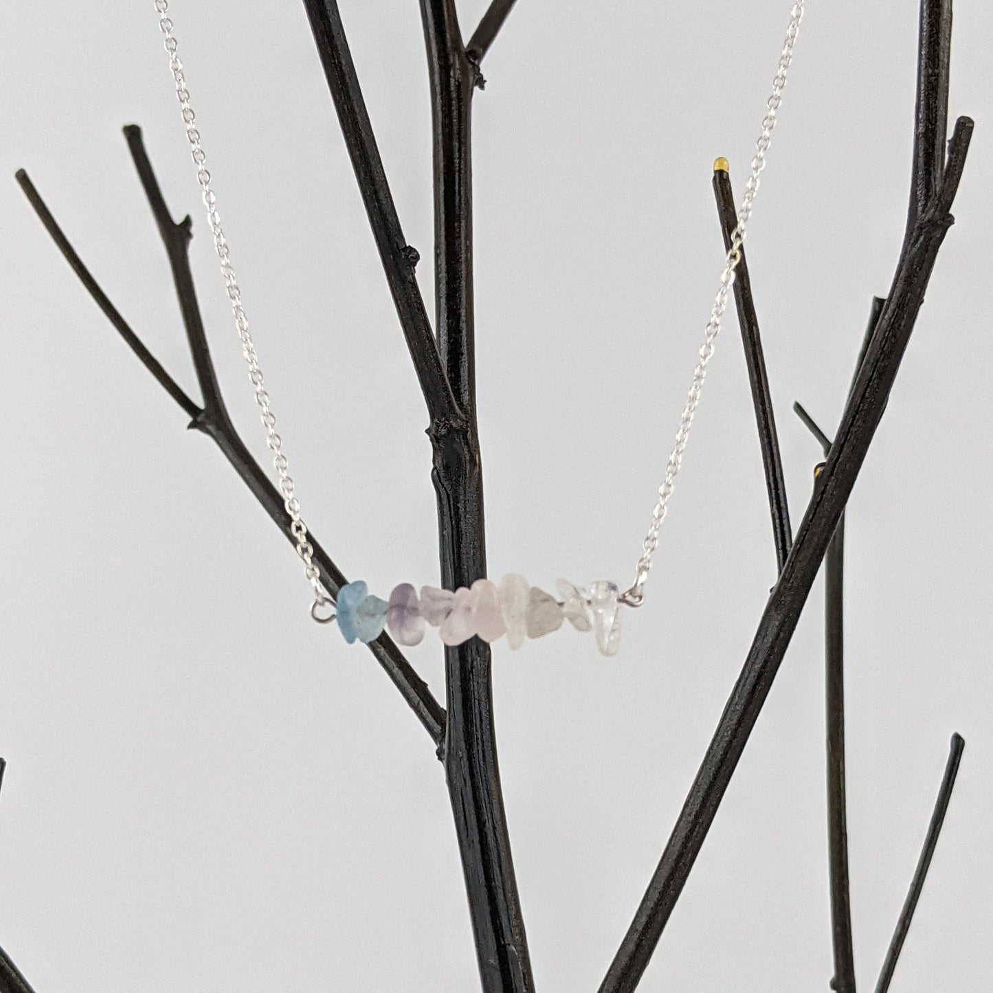 Good Vibes: Love and Healing Bar and Triangle Pendant Necklace Set