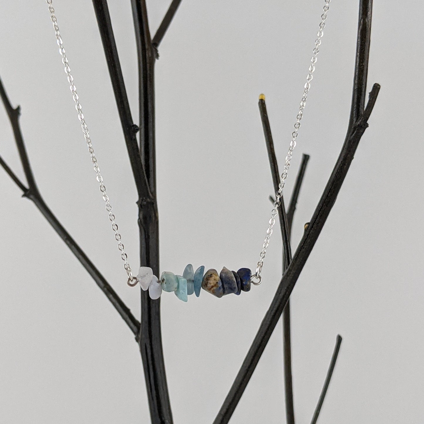 Good Vibes: Harmony and Gratitude Bar Necklace and Dangle Earrings Set