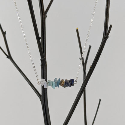 Good Vibes: Harmony and Gratitude Bar Necklace and Dangle Earrings Set