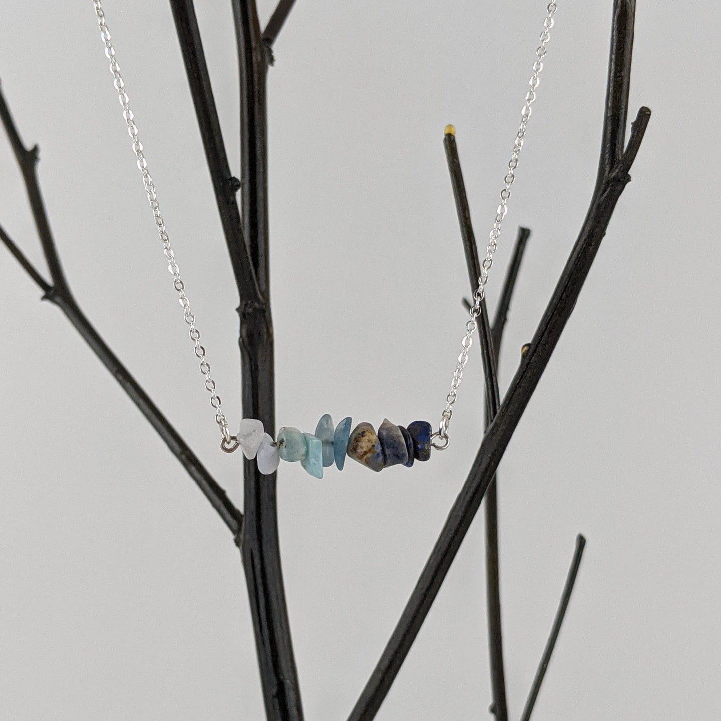 Good Vibes: Harmony and Gratitude Bar and Triangle Pendant Necklace Set