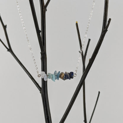 Good Vibes: Harmony and Gratitude Bar and Triangle Pendant Necklace Set