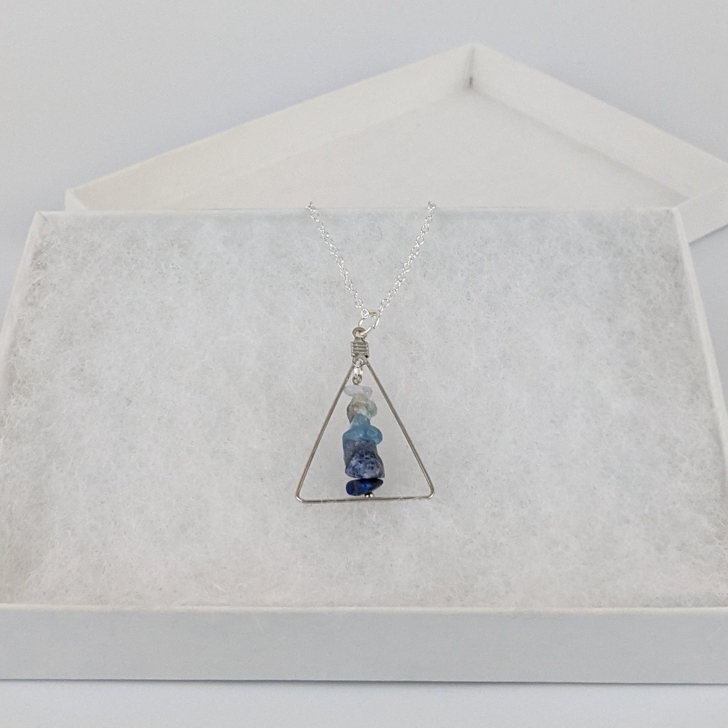 Good Vibes: Harmony and Gratitude Triangle Pendant Necklace
