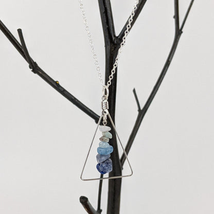Good Vibes: Harmony and Gratitude Bar and Triangle Pendant Necklace Set