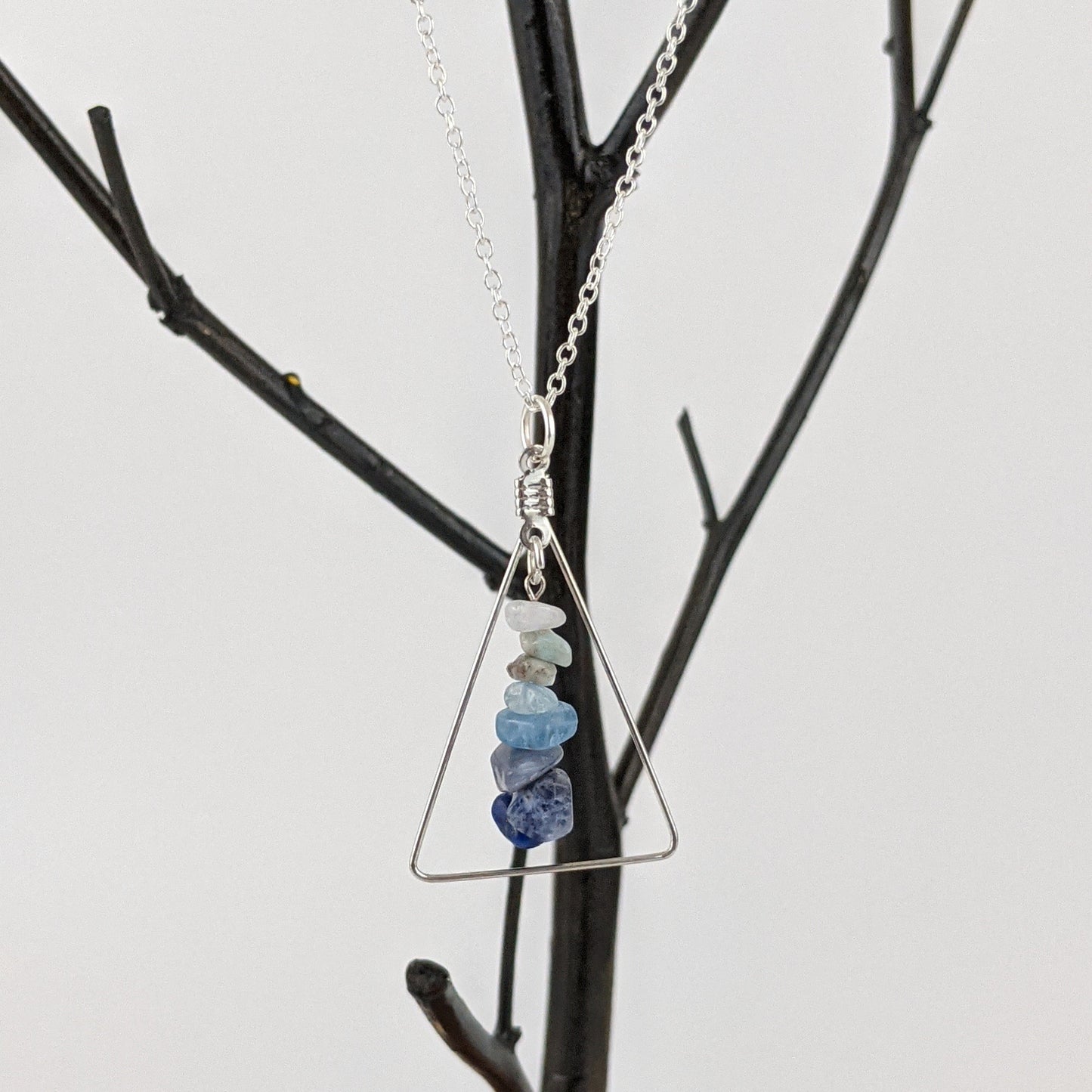 Good Vibes: Harmony and Gratitude Triangle Pendant Necklace