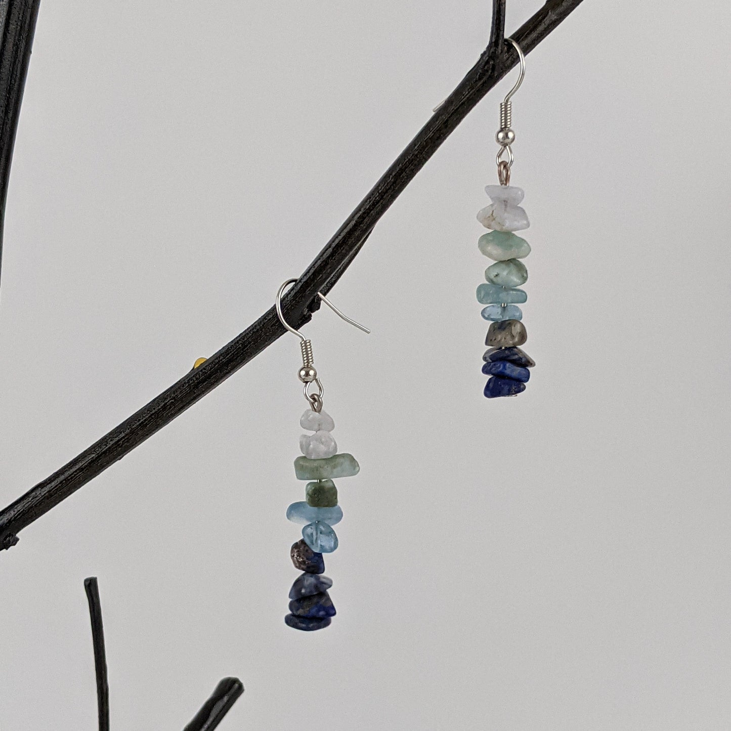 Good Vibes: Harmony and Gratitude Bar Necklace and Dangle Earrings Set