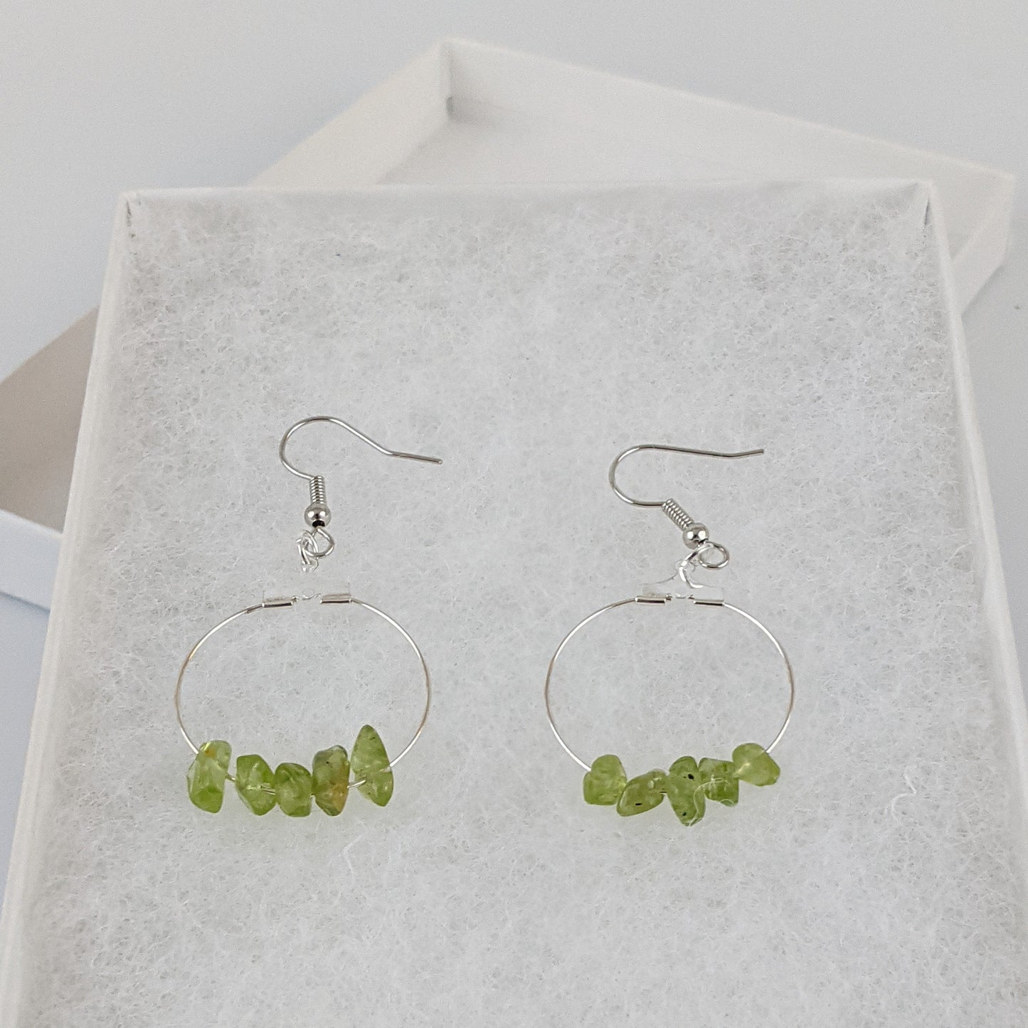 Peridot Circle Hoop Earrings