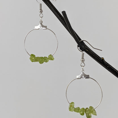 Peridot Circle Hoop Earrings