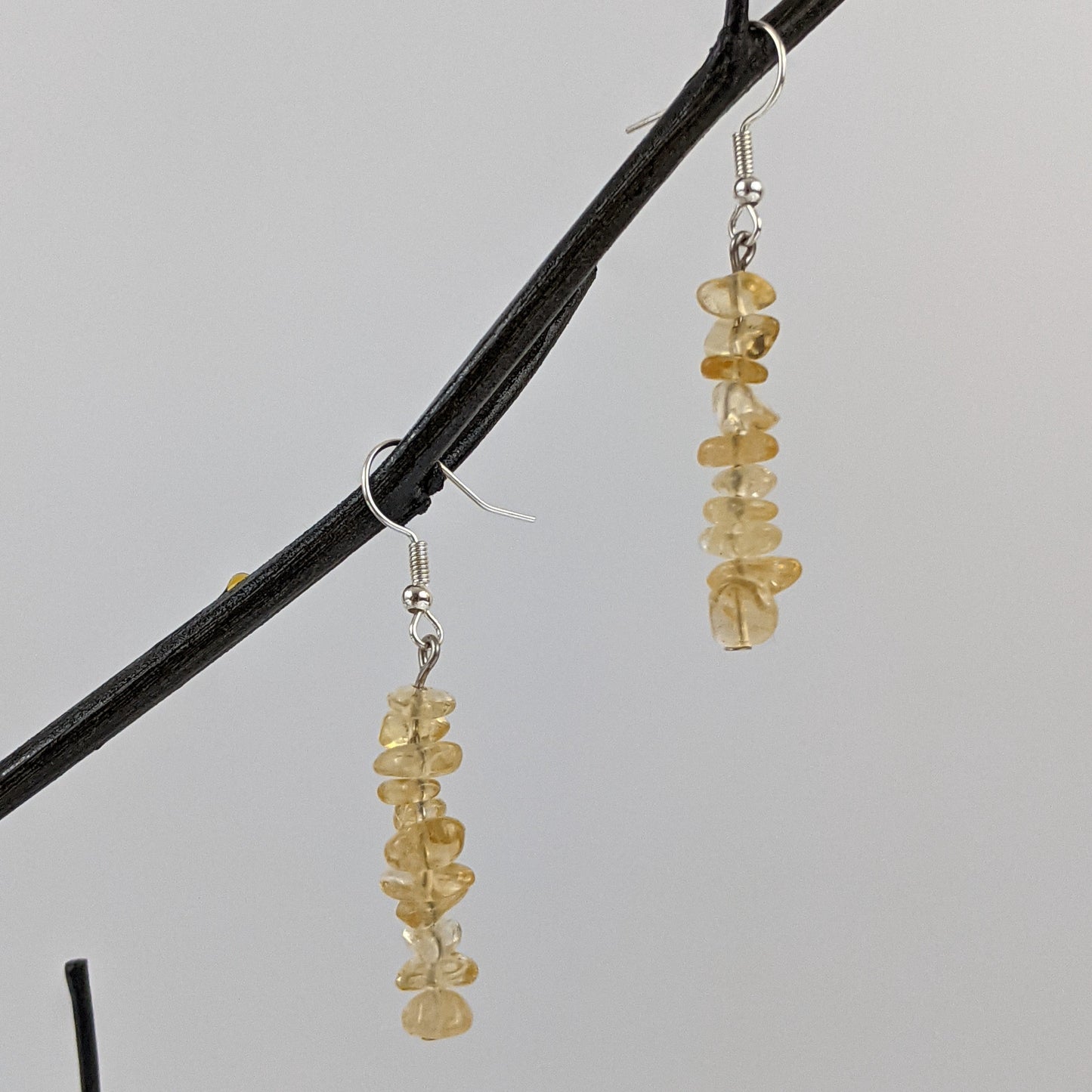 Citrine Bar Necklace and Dangle Earrings Set