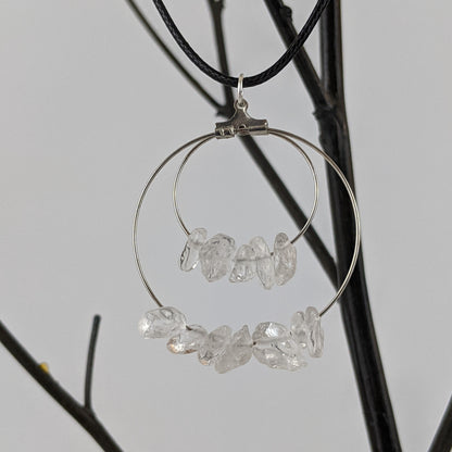 Crystal Quartz Double Circle Pendant