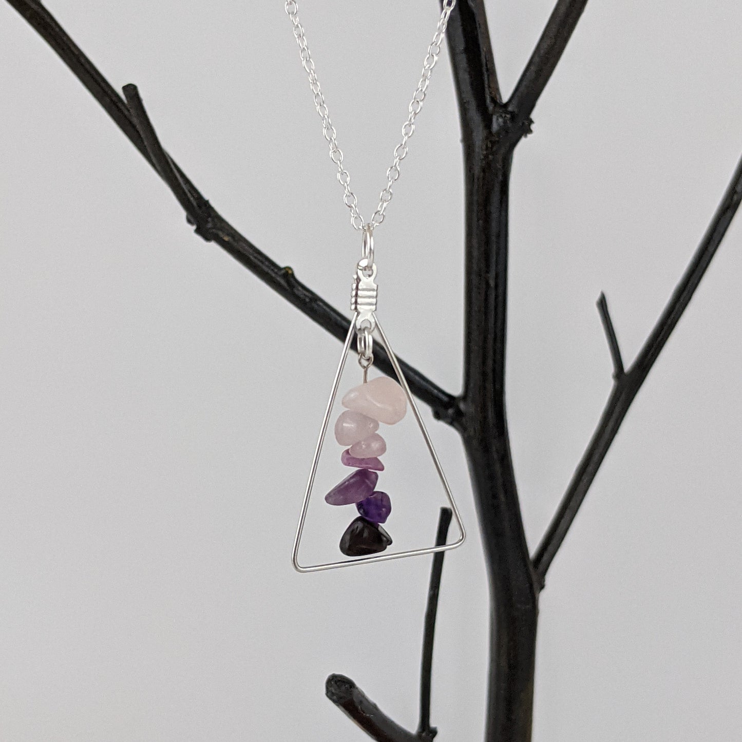 Virgo Triangle Pendant Necklace and Dangle Earrings Set