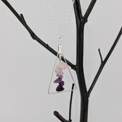 Virgo Triangle Pendant Necklace and Dangle Earrings Set