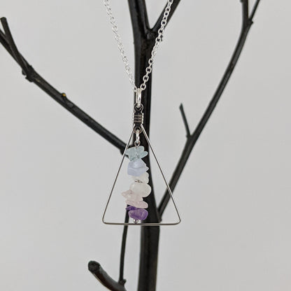 Pisces Triangle Pendant and Dangle Earrings Set